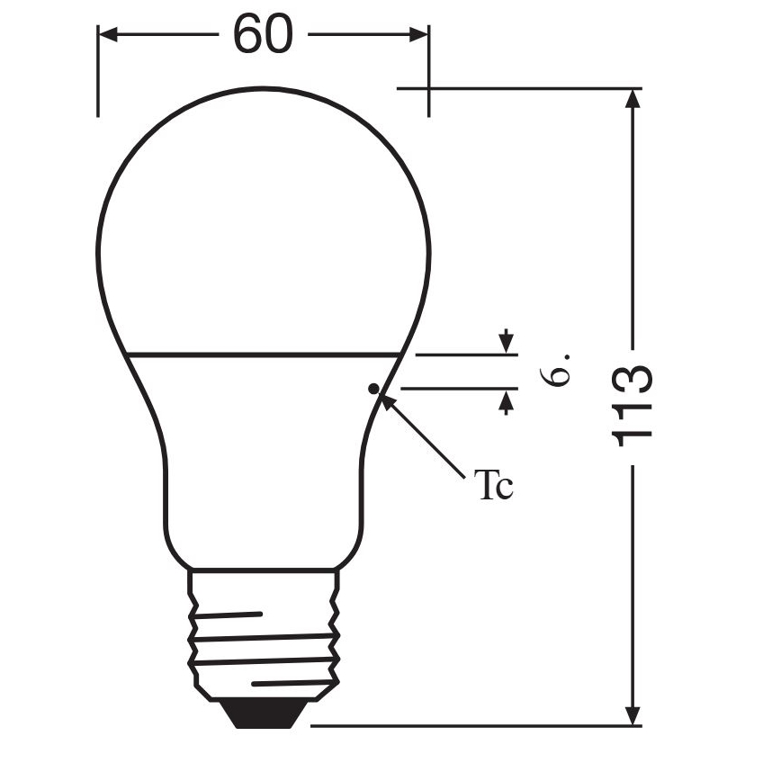 LED glödlampa A60 E27/8,5W/230V 2700K - Osram