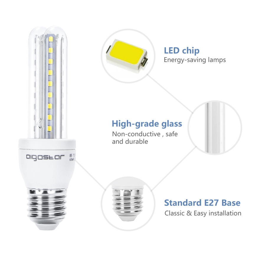 LED glödlampa B5 E27/8W/230V 6500K - Aigostar
