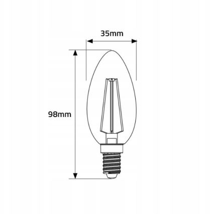 LED glödlampa C35 E14/4W/230V 2500K