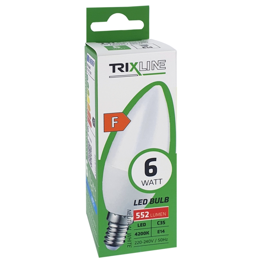 LED glödlampa C35 E14/6W/230V 4200K