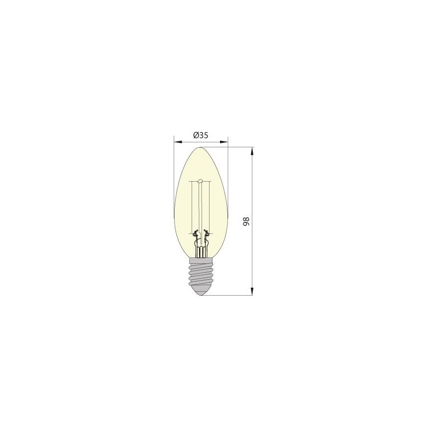 LED glödlampa CLASIC AMBER C35 E14/5W/230V 2200K -  Brilagi