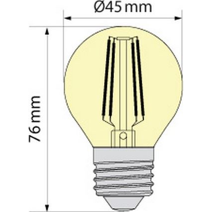 LED-glödlampa Classic Amber G45 E27/6,5W/230V 2200K - Brilagi
