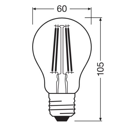 LED-glödlampa CLASSIC FILAMENT A60 E27/7W/230V 2700K - Ledvance