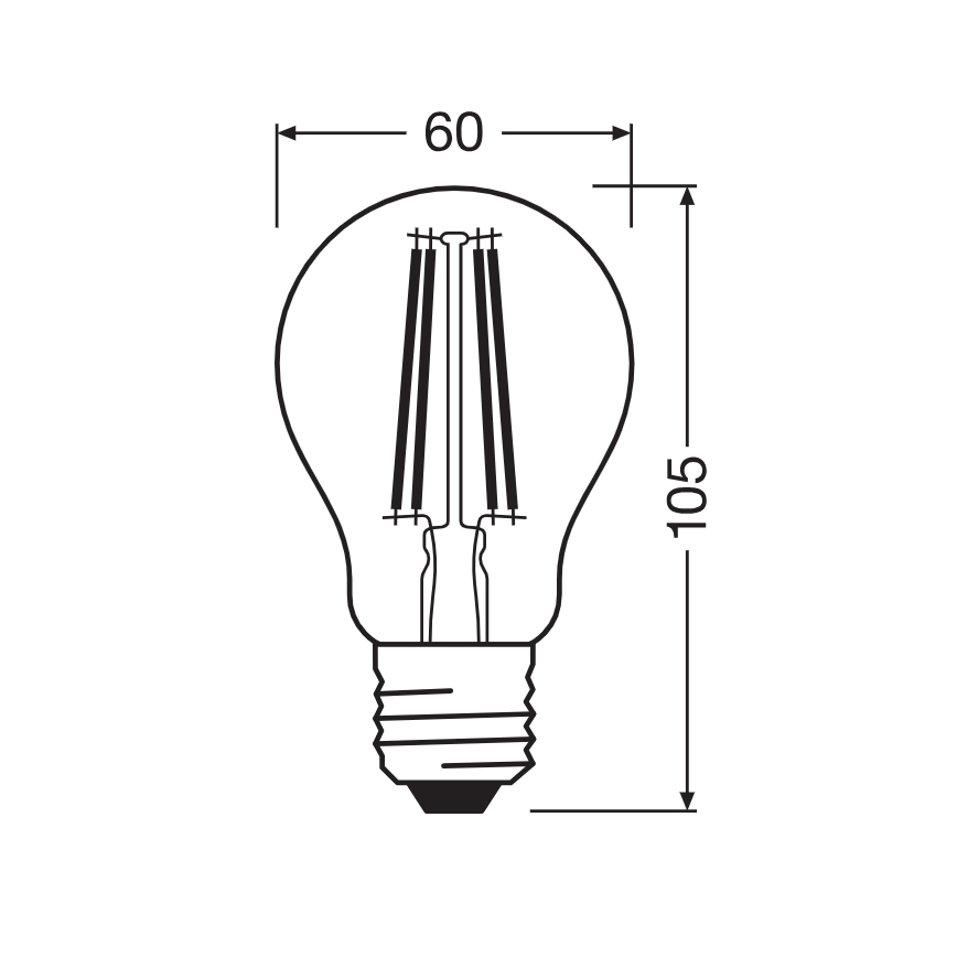 LED-glödlampa CLASSIC FILAMENT A60 E27/7W/230V 2700K - Ledvance