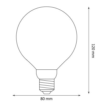 LED Glödlampa  DECO VINTAGE G80 E27/4W/230V 1800K