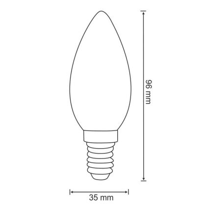 LED glödlampa C37 E14/4W/230V 3000K