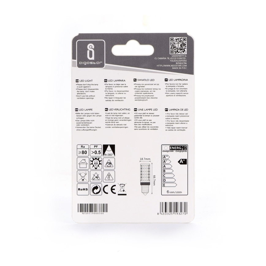 LED glödlampa E14/6W/230V 6500K - Aigostar