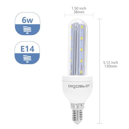 LED glödlampa E14/6W/230V 6500K - Aigostar