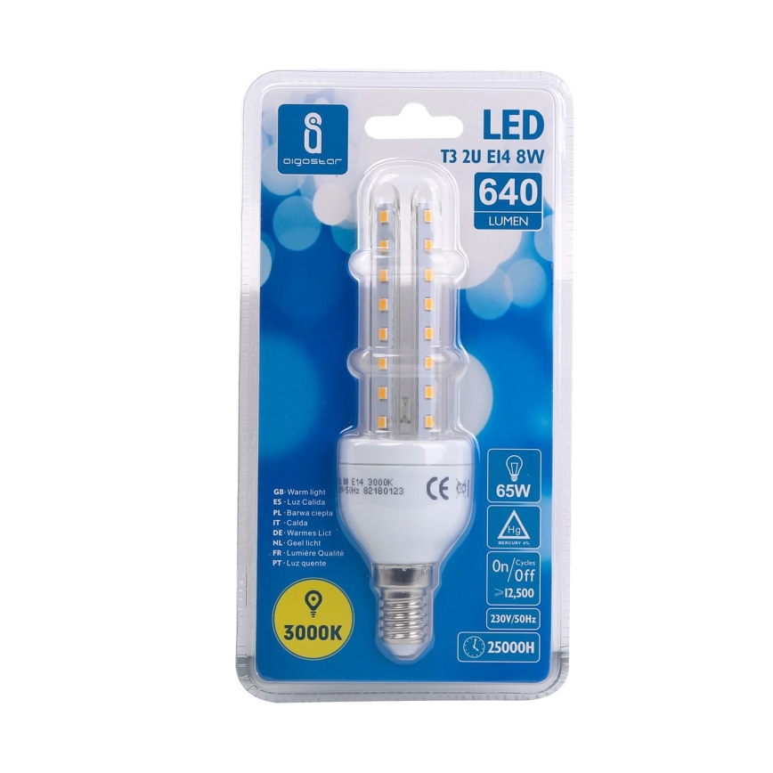 LED Glödlampa E14/8W/230V 3000K - Aigostar