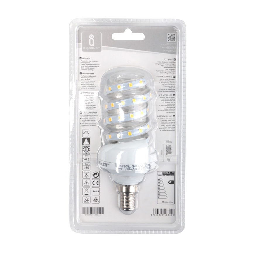 LED glödlampa E14/9W/230V 3000K - Aigostar