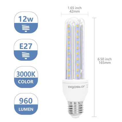 LED glödlampa E27/12W/230V 3000K - Aigostar