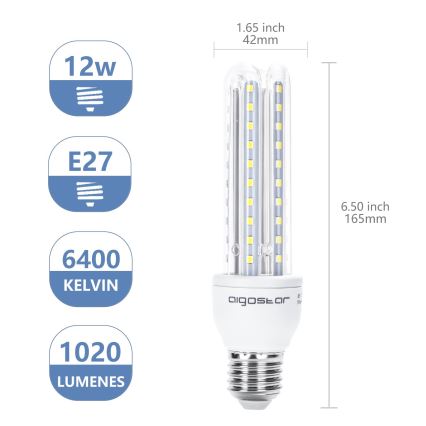 LED glödlampa E27/12W/230V 6500K - Aigostar