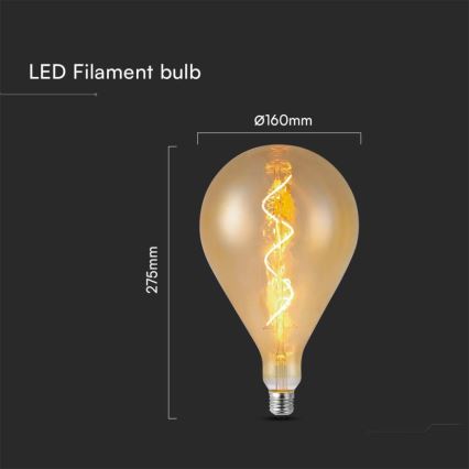 LED glödlampa FILAMENT A160 E27/4W/230V 2700K