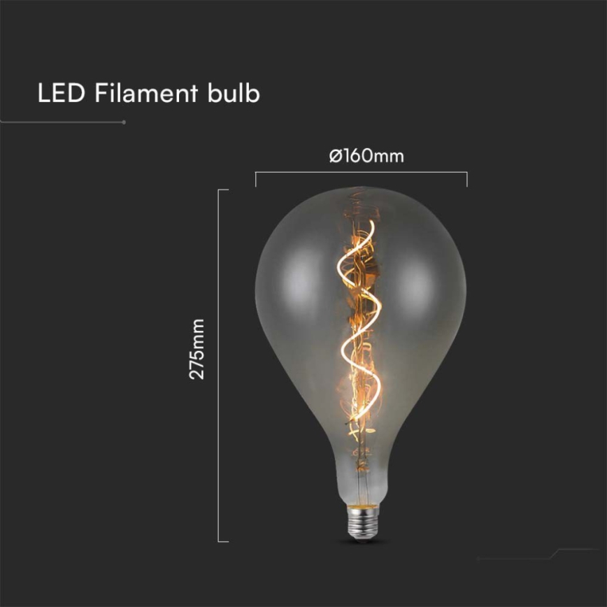 LED glödlampa FILAMENT A160 E27/4W/230V 2700K