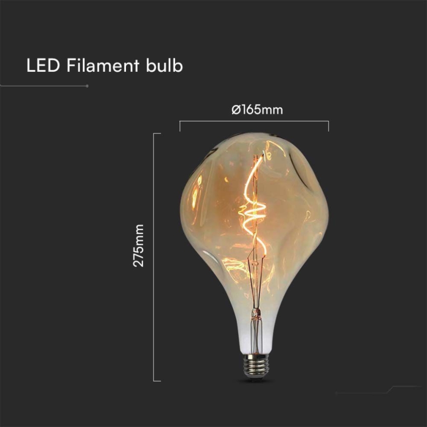 LED glödlampa FILAMENT A165 E27/4W/230V 2700K