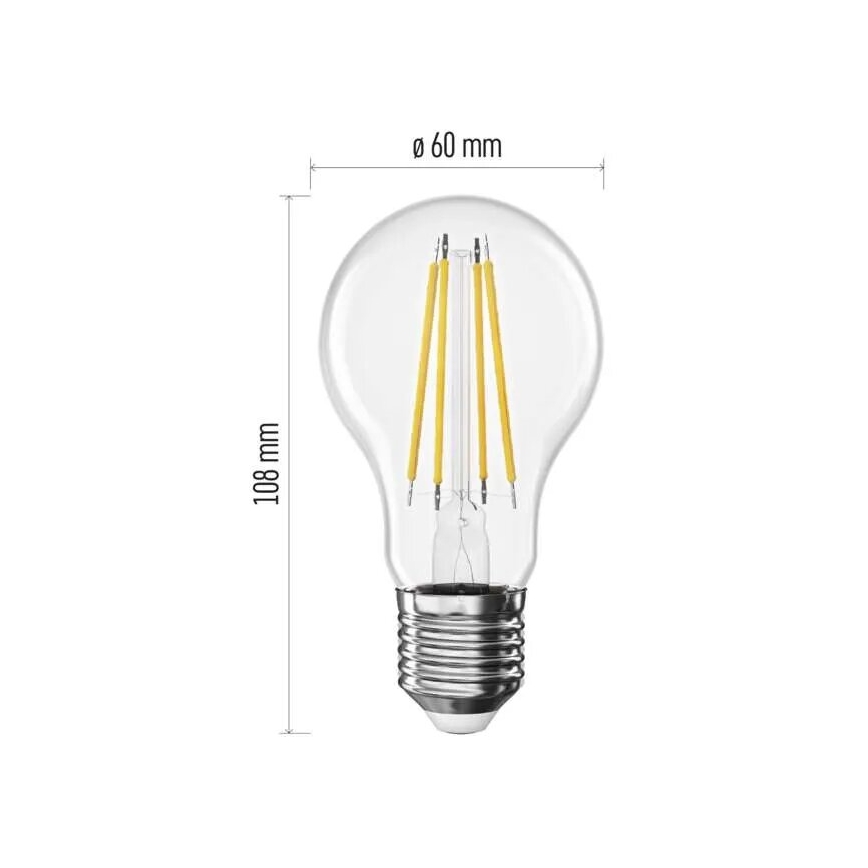 LED glödlampa FILAMENT A60 E27/5W/230V 4000K Energiklass A