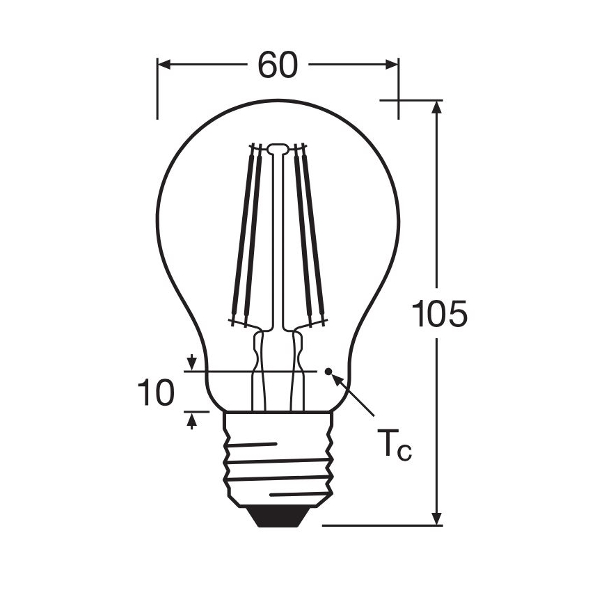 LED glödlampa FILAMENT A60 E27/6,5W/230V 2700K - Osram