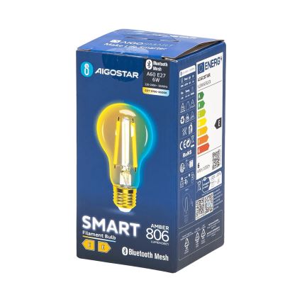 LED Ljusreglerad glödlampa FILAMENT MESH Smart A60 E27/6W/230V 2700-6500K - Aigostar