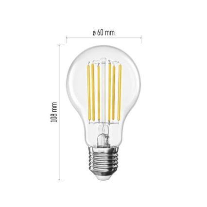 LED glödlampa FILAMENT A60 E27/7,2W/230V 4000K Energiklass A