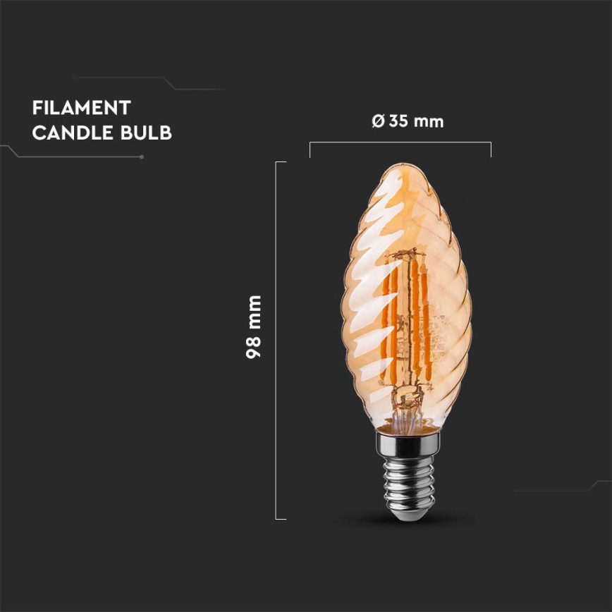 LED glödlampa FILAMENT AMBER E14/4W/230V 2200K