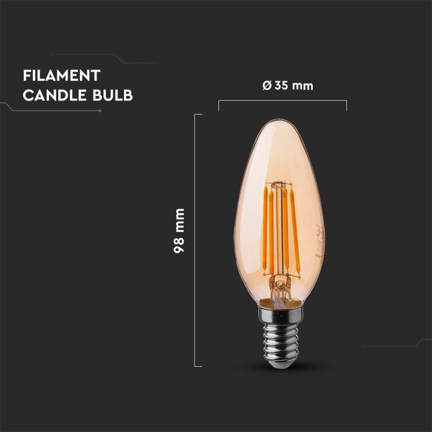 LED glödlampa FILAMENT AMBER E14/4W/230V 2200K