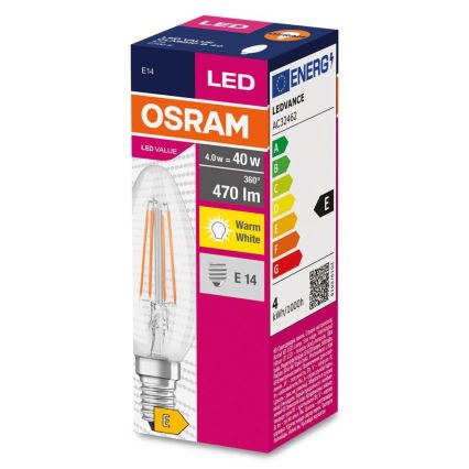 LED glödlampa FILAMENT B40 E14/4W/230V 2700K - Osram