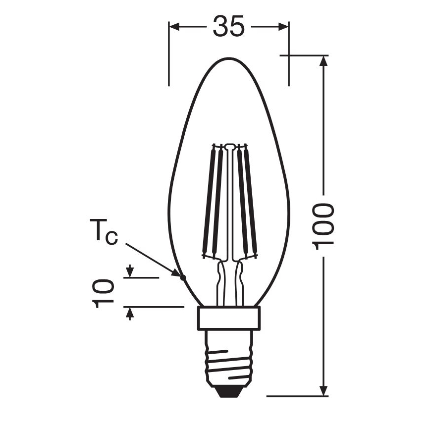 LED glödlampa FILAMENT B40 E14/4W/230V 2700K - Osram