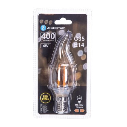 LED glödlampa FILAMENT C35 E14/4W/230V 2200K - Aigostar