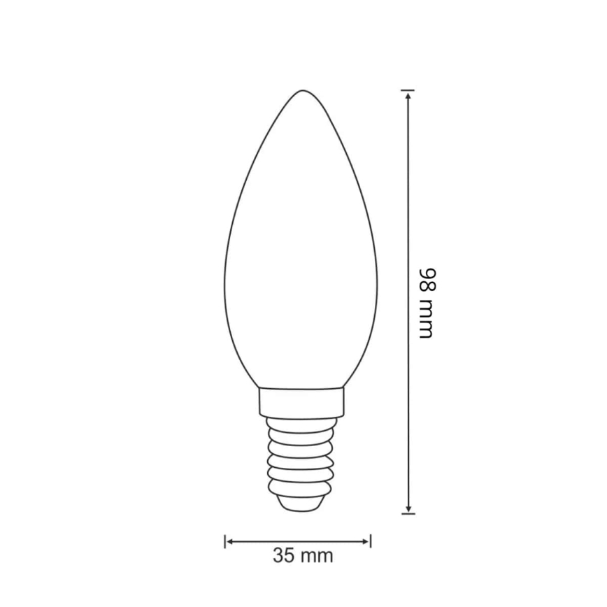 LED glödlampa FILAMENT C37 E14/2W/230V 3000K