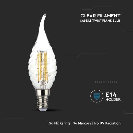 LED glödlampa FILAMENT E14/4W/230V 3000K