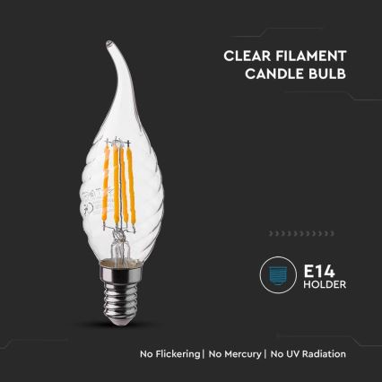 LED glödlampa FILAMENT E14/4W/230V 4000K