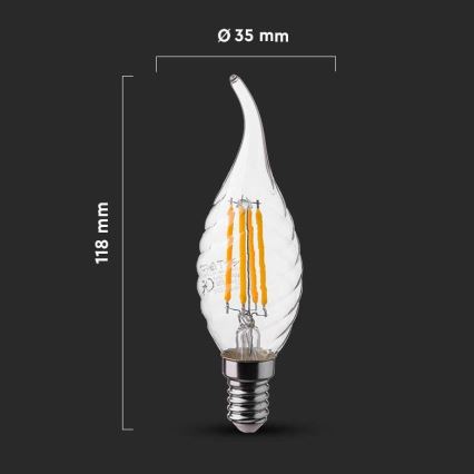 LED glödlampa FILAMENT E14/4W/230V 4000K