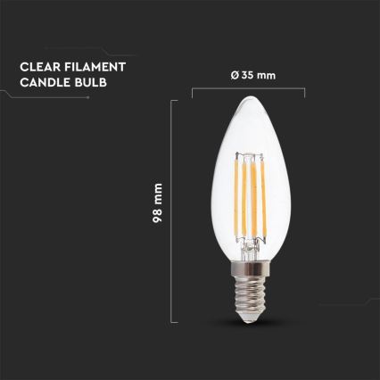 LED glödlampa FILAMENT E14/4W/230V 4000K