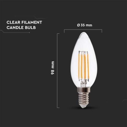LED glödlampa FILAMENT E14/5,5W/230V 4000K