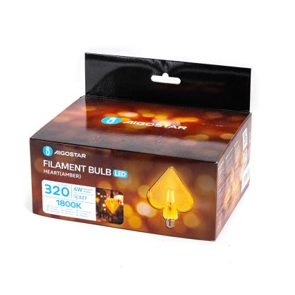 LED glödlampa FILAMENT E27/4W/230V 1800K hjärta - Aigostar
