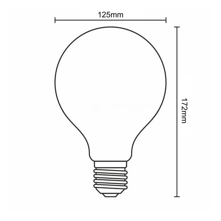 LED glödlampa FILAMENT G125 E27/18W/230V 3000K