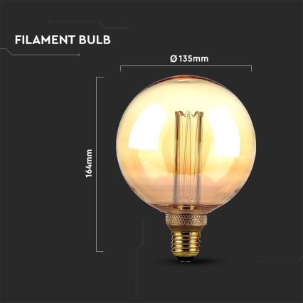 LED glödlampa FILAMENT G125 E27/4W/230V 1800K Art Edition