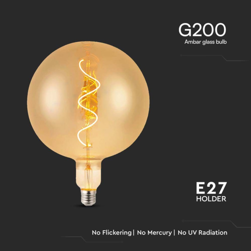 LED glödlampa FILAMENT G200 E27/4W/230V 2700K