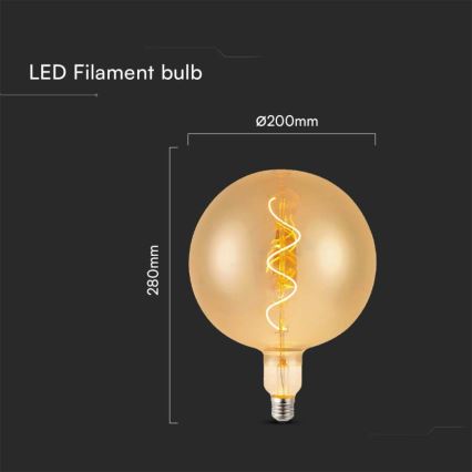 LED glödlampa FILAMENT G200 E27/4W/230V 2700K