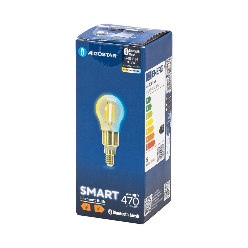 LED Ljusreglerad glödlampa FILAMENT MESH Smart G45 E14/4,5W/230V 2700-6500K - Aigostar