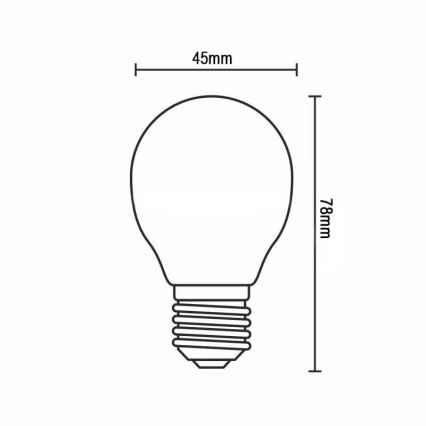 LED glödlampa FILAMENT G45 E14/4W/230V 3000K