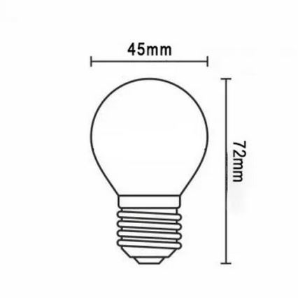 LED glödlampa FILAMENT G45 E27/2W/230V 3000K