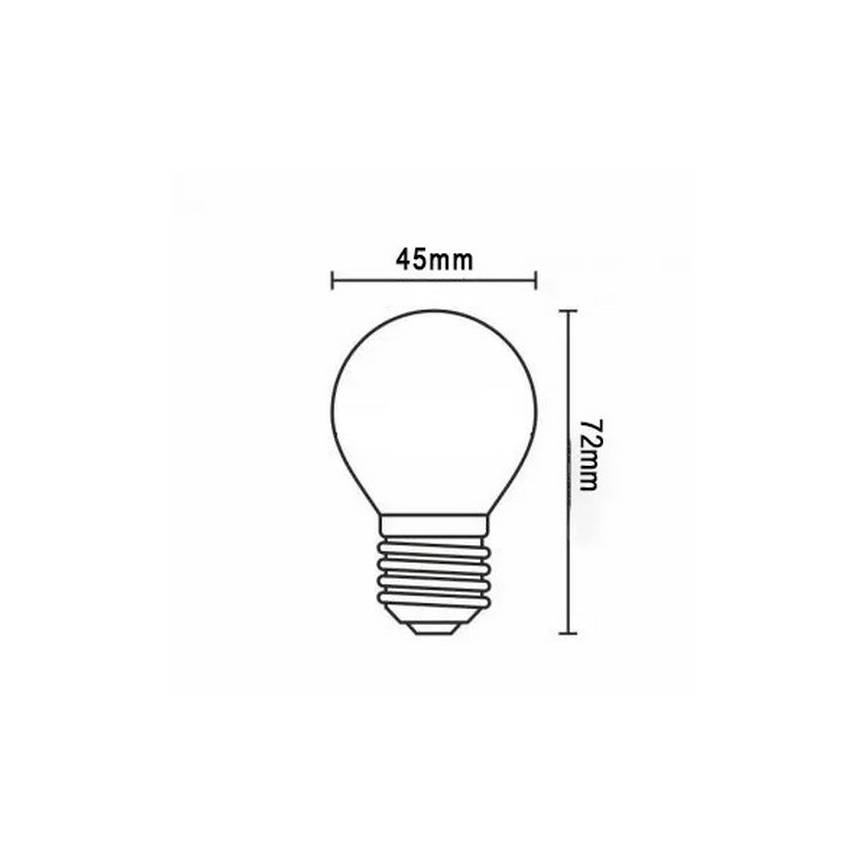 LED glödlampa FILAMENT G45 E27/2W/230V 3000K
