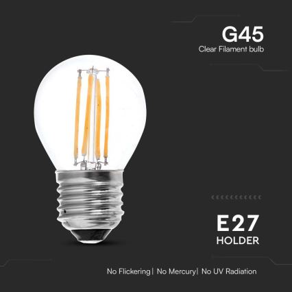 LED glödlampa FILAMENT G45 E27/6W/230V 3000K
