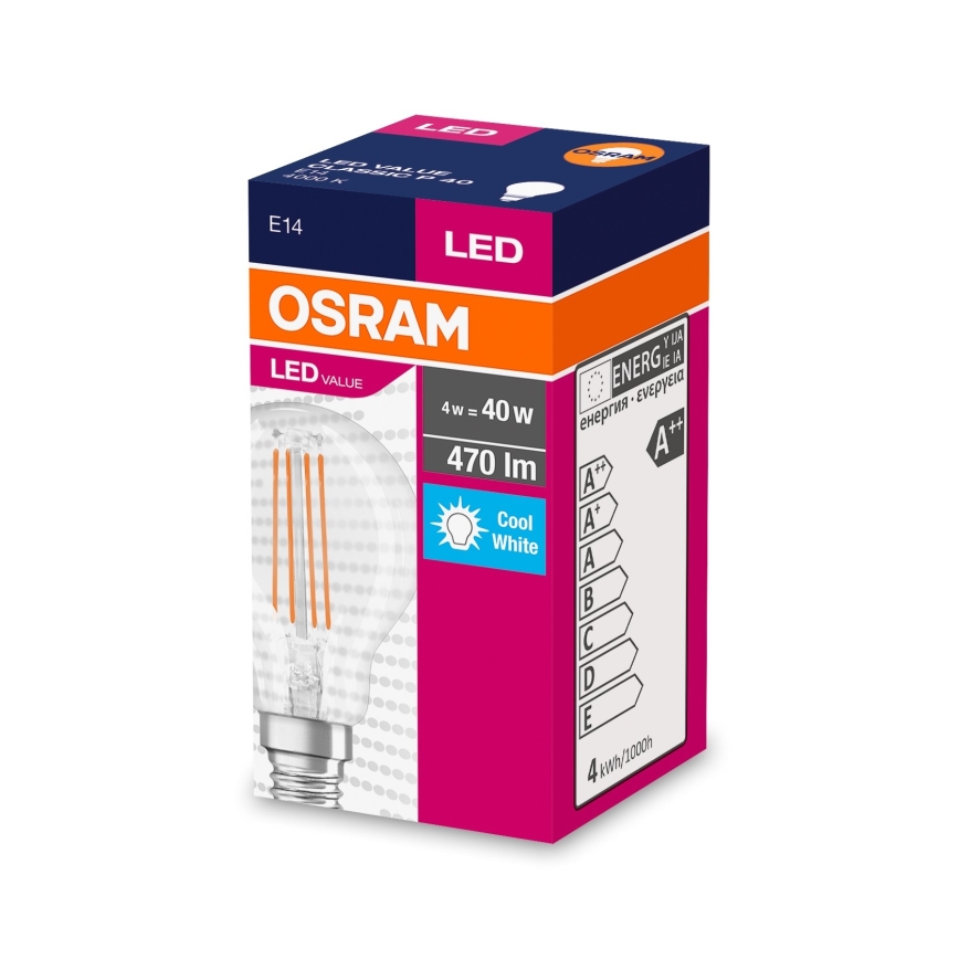 LED glödlampa FILAMENT P40 E14/4W/230V 4000K - Osram