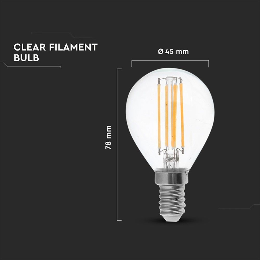 LED glödlampa FILAMENT P45 E14/6W/230V 2700K