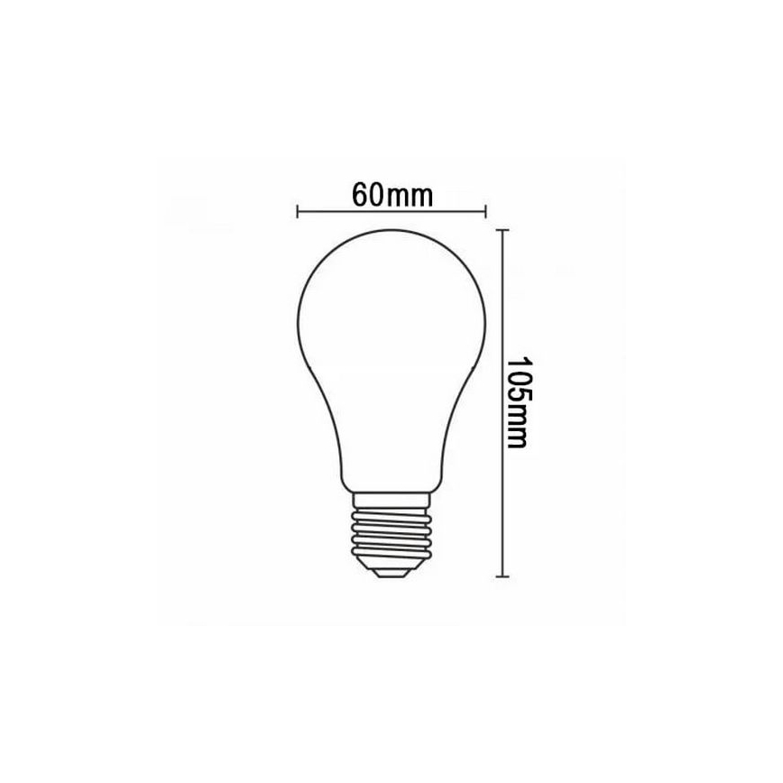 LED glödlampa FILAMENT SHAPE A60 E27/4W/230V 1800K gul