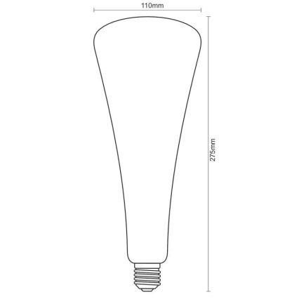 LED glödlampa FILAMENT SHAPE T110 E27/5W/230V 1800K lila