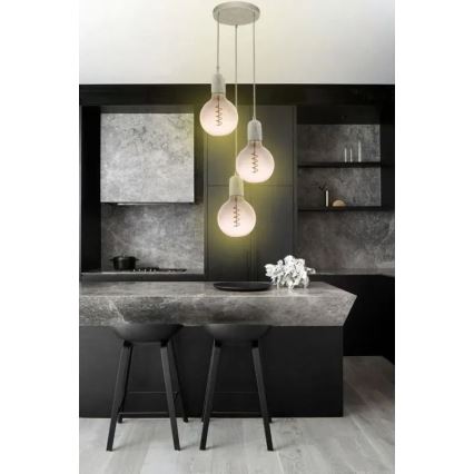 LED glödlampa FILAMENT SPIRAL G125 E27/4W/230V 2000K grå/rosa