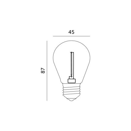 LED glödlampa FILAMENT ST45 E27/1W/230V 2700K